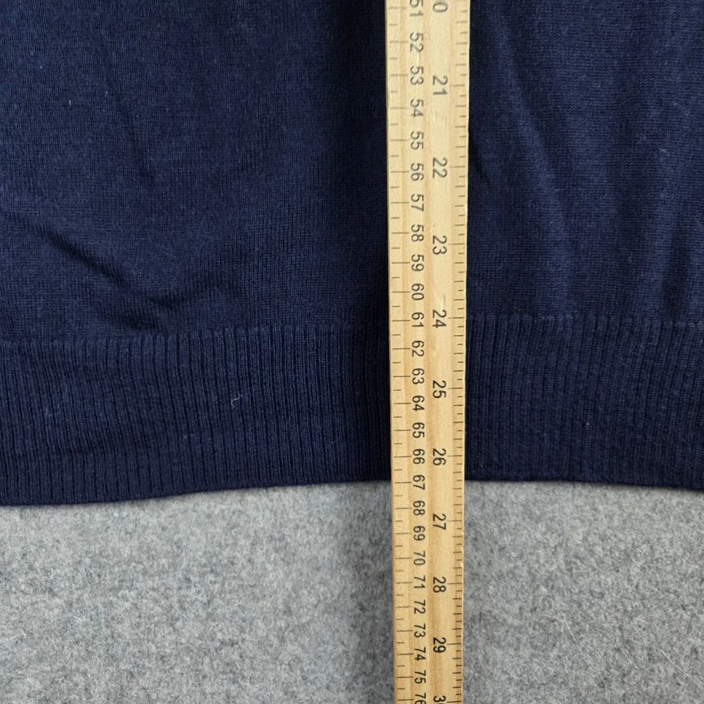J. Crew Sweater Vest Mens Medium Blue 100% Merino Wool V-Neck Solid Sleeveless